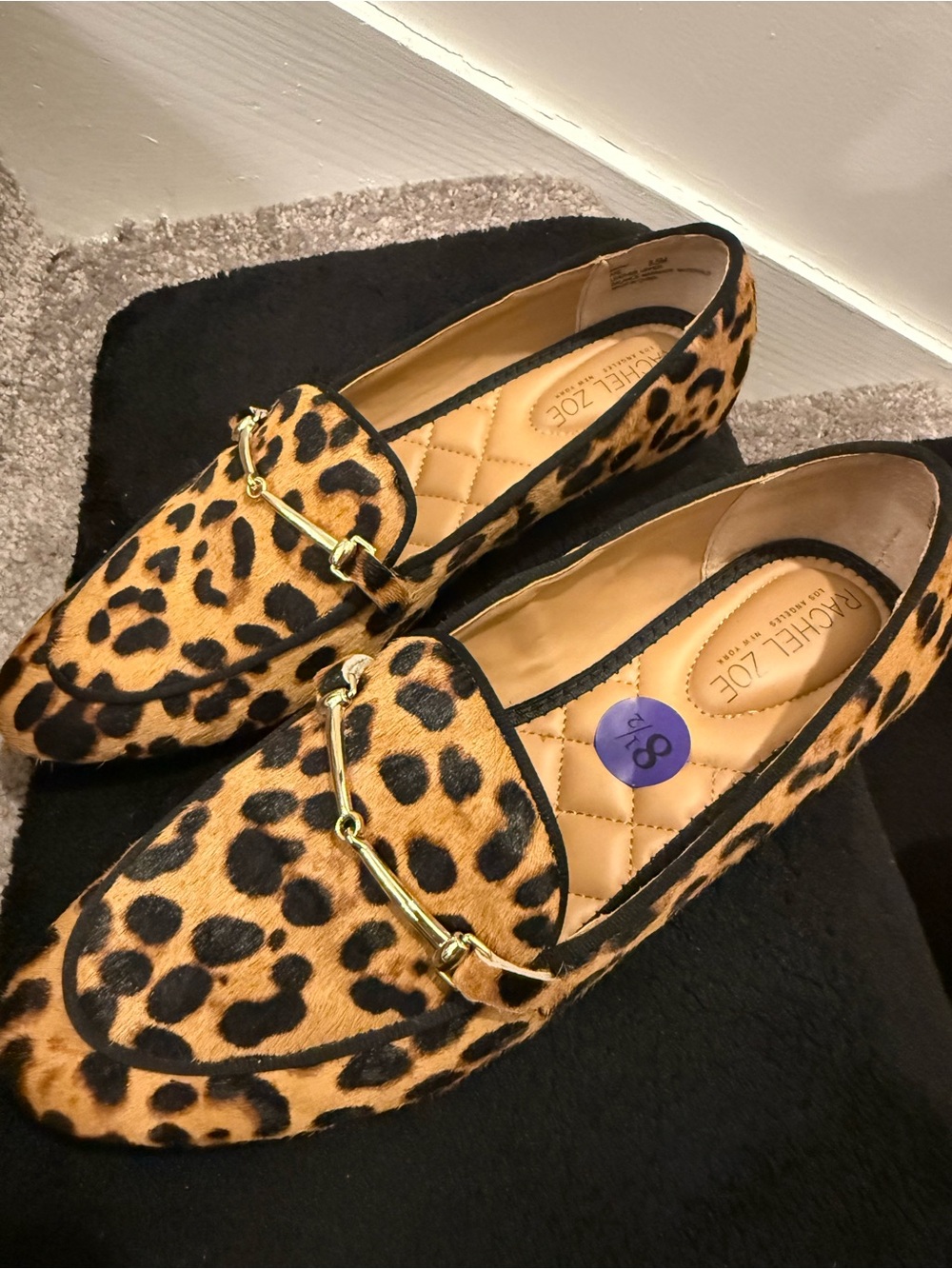Rachel Zoe Leopard Print Loafer - Gold Bit Detail (Leopard/Tan) | Size 8.5 🐆